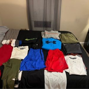 Various items. Various name brands. Sizes L-XXL. More than half is like new.
